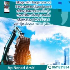 Iskop mini bagerom od 5 tona