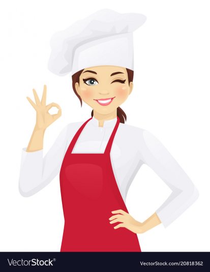 chef woman gesturing ok vector 20818362