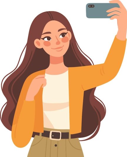girl take selfie vector silhouette 2 554682 7665