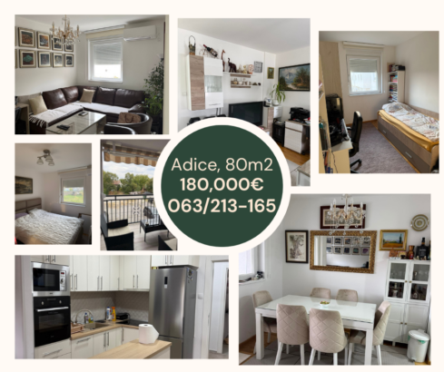 Novi Sad, Adice, 80m2, na prodaju nov namešten stan