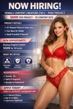 TRAŽIMO: ŽENSKE KREATORE SADRŽAJA (18+) – PLAĆEN PROJEKAT