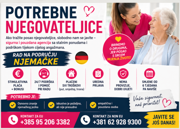 Posao za Njegovateljice u Njemačkoj