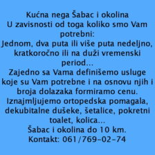 Kućna nega Šabac i okolina