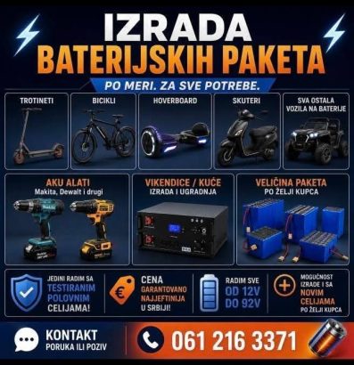 Izrada i reparacija baterija za Trotinete...