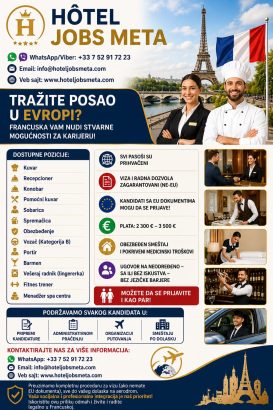 Prijavite se za posao u Francuskoj!🚀📢