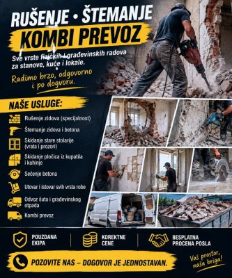 Rušenje • Štemanje • Kombi prevoz